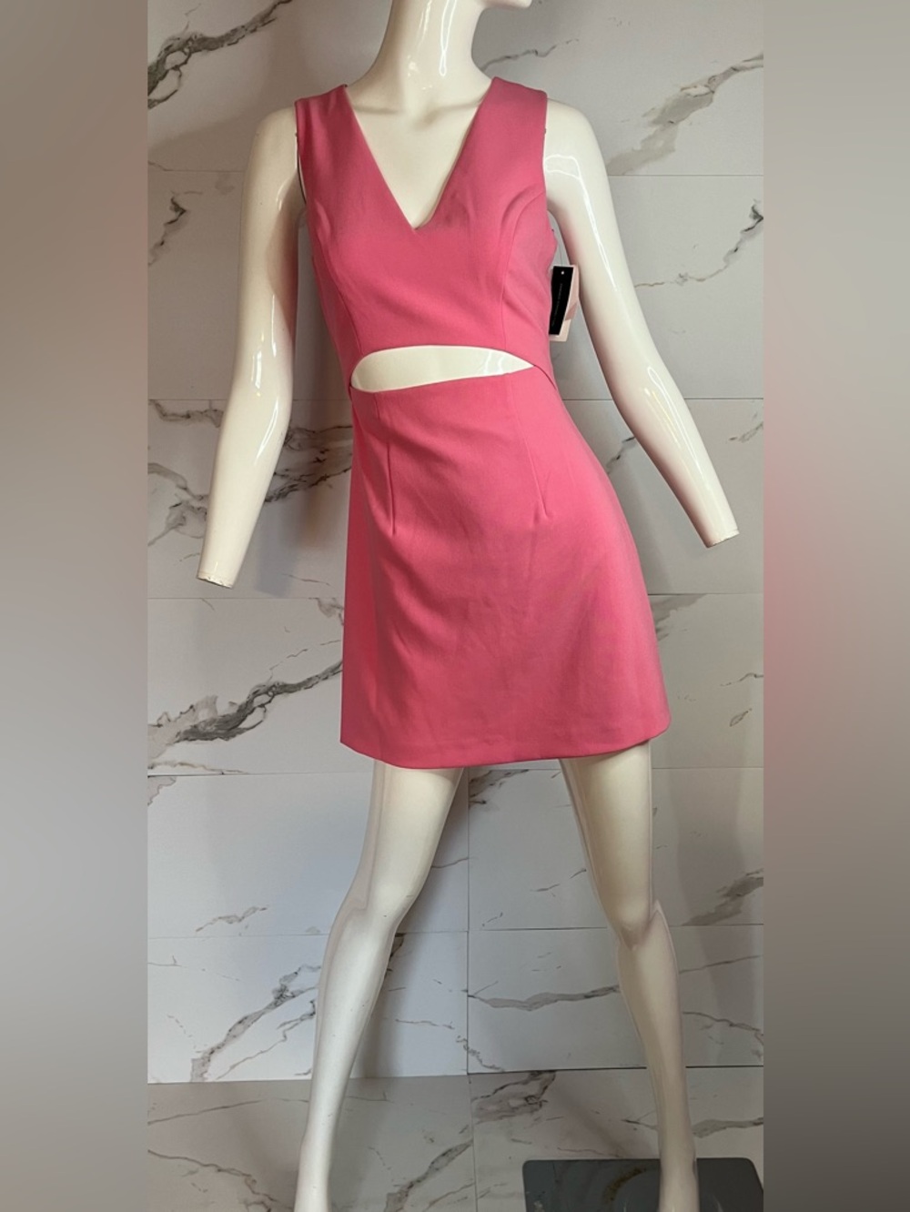 NWT French Connection Pink Cutout V-Neck Sleeveless Mini Dress Size 2
